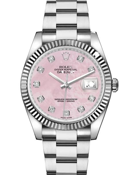 rolex datejust lady rosa replica|pre owned women's rolex datejust.